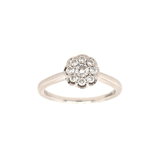 Pre Owned Platinum Diamond Cluster Ring ZV866 Pre Owned Platinum Diamond Cluster Ring ZV866
